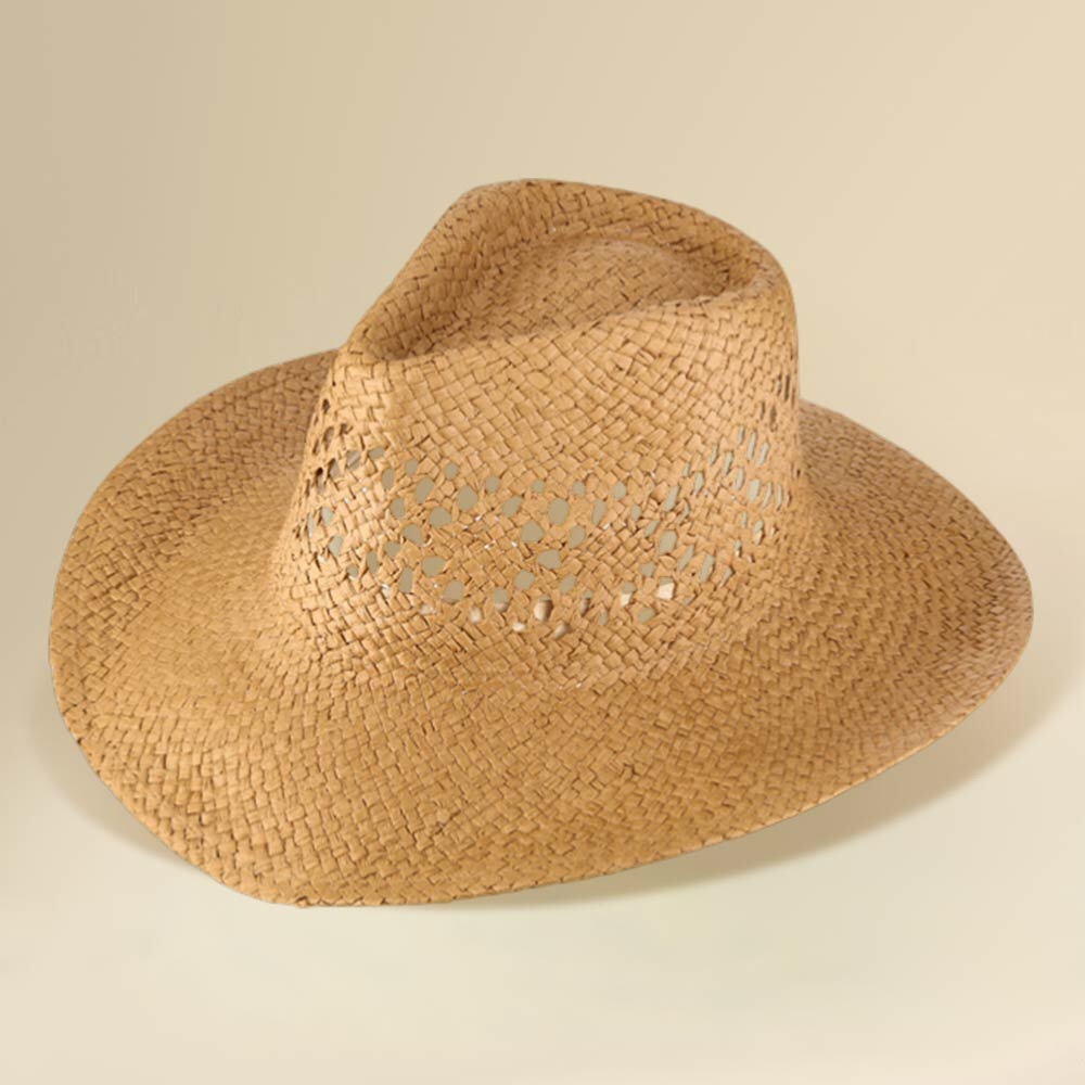 Lightweight Breathable Woven Western Summer Fedora Sun Hat - Picture 2 of 3